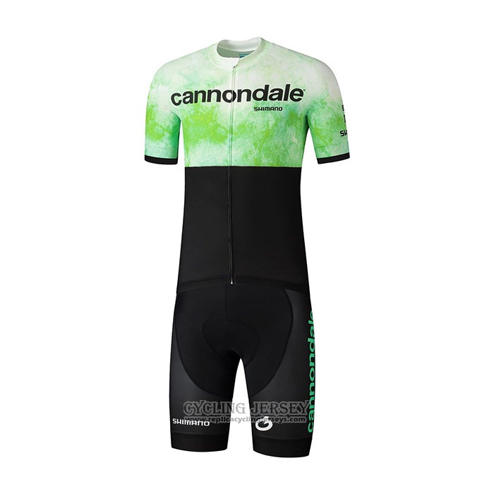 2021 Cycling Jersey Cannondale Black Green Short Sleeve And Bib Short